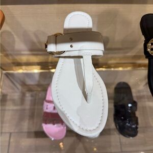 Tory Burch Women Selby Signature Logo Leather Thong Sandals